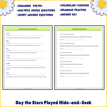 Day the Stars Played Hide-and-Seek | Poem Grammar Worksheet Printable Activity