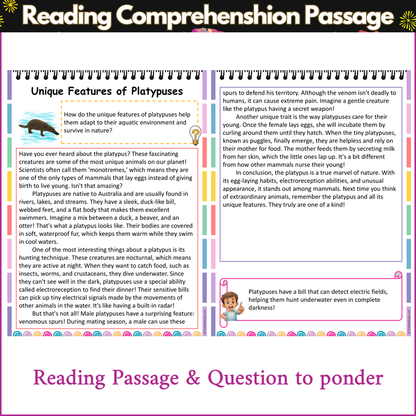 Unique Features of Platypuses | Reading Comprehension Passage and Questions