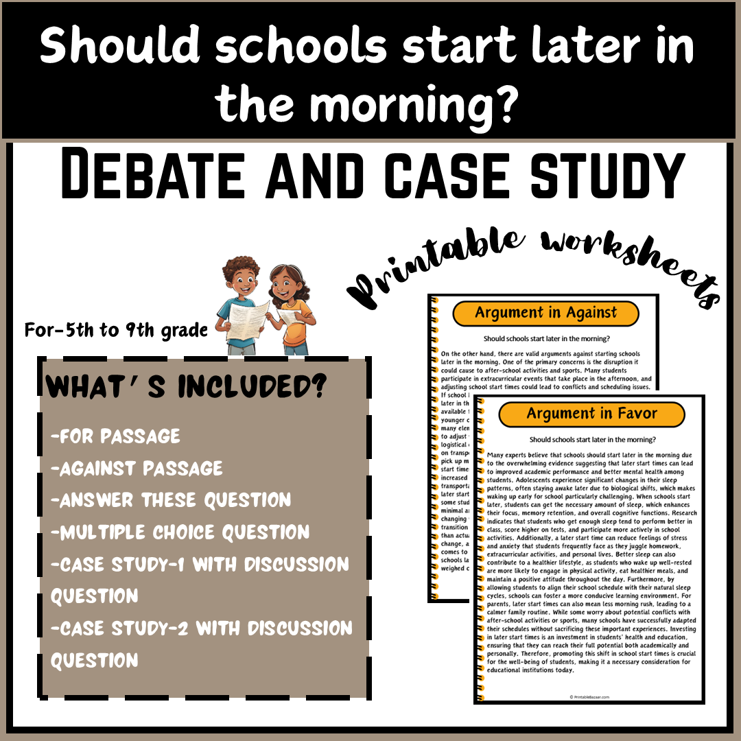 Should schools start later in the morning? | Debate Case Study Worksheet