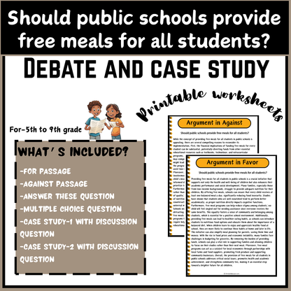 Should public schools provide free meals for all students? | Debate Case Study Worksheet