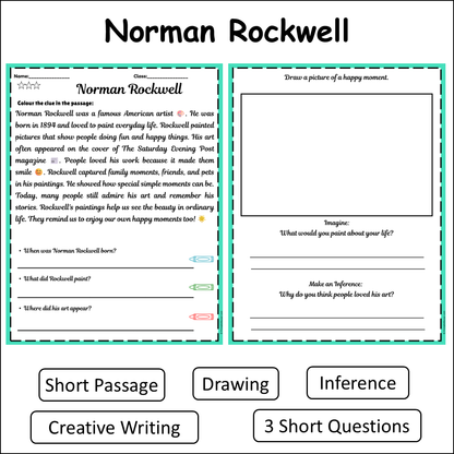 Norman Rockwell | Short Reading Comprehension Creative Worksheet