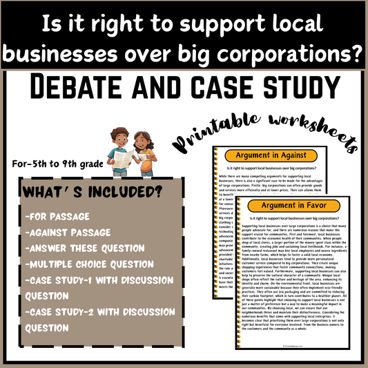 Is it right to support local businesses over big corporations? | Debate Case Study Worksheet