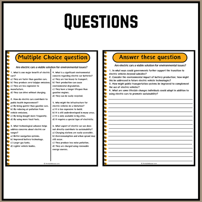 Are electric cars a viable solution for environmental issues? | Debate Case Study Worksheet