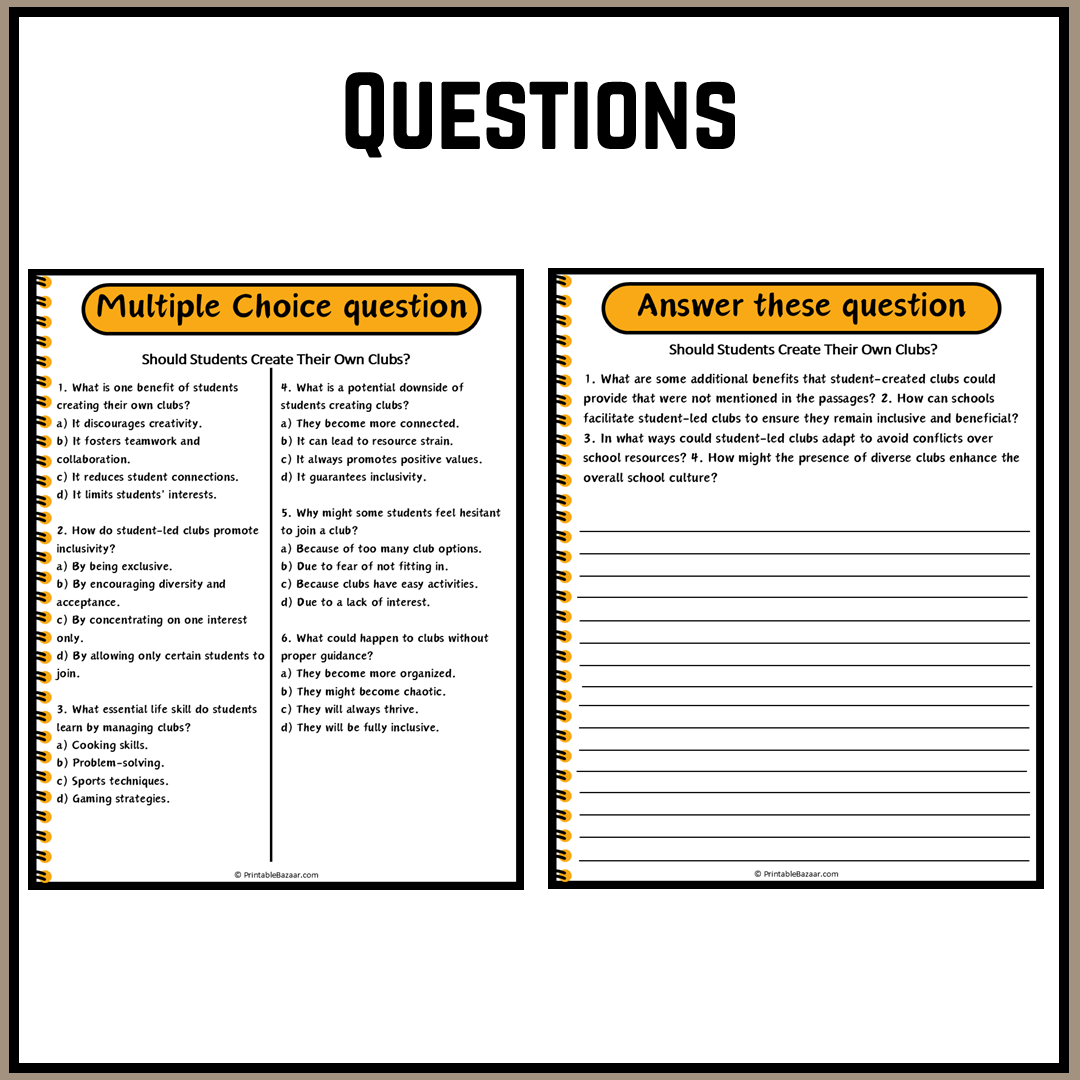 Should Students Create Their Own Clubs? | Debate Case Study Worksheet