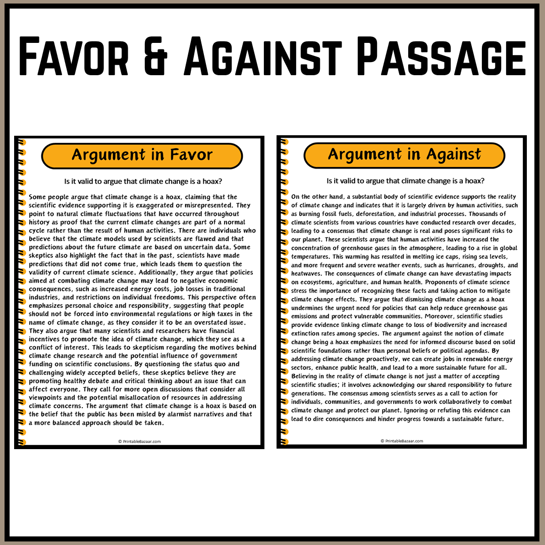 Is it valid to argue that climate change is a hoax? | Debate Case Study Worksheet