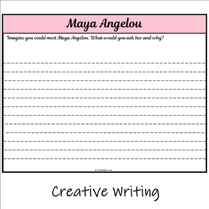 Maya Angelou | Main Idea and Supporting Details Reading Passage and Questions