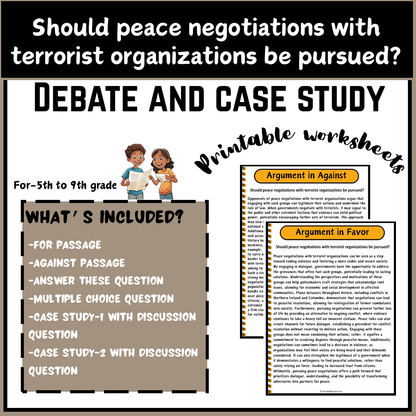 Should peace negotiations with terrorist organizations be pursued? | Debate Case Study Worksheet