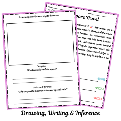 Space Travel | Short Reading Comprehension Creative Worksheet