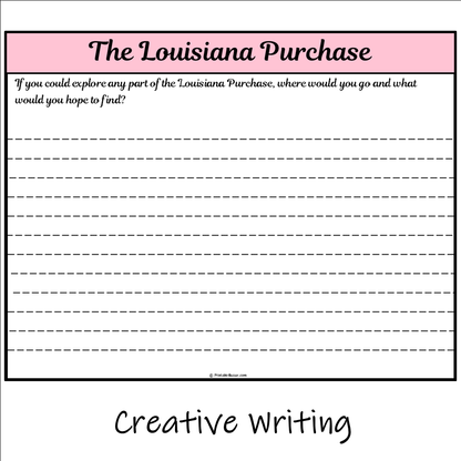 The Louisiana Purchase | Main Idea and Supporting Details Reading Passage and Questions