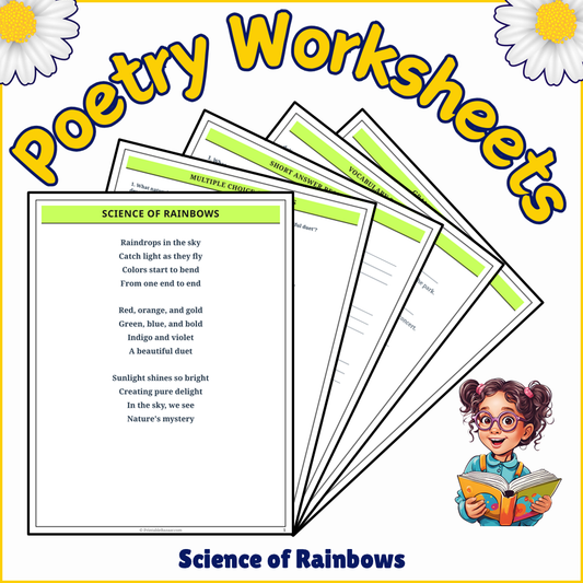 Science of Rainbows | Poem Grammar Worksheet Printable Activity