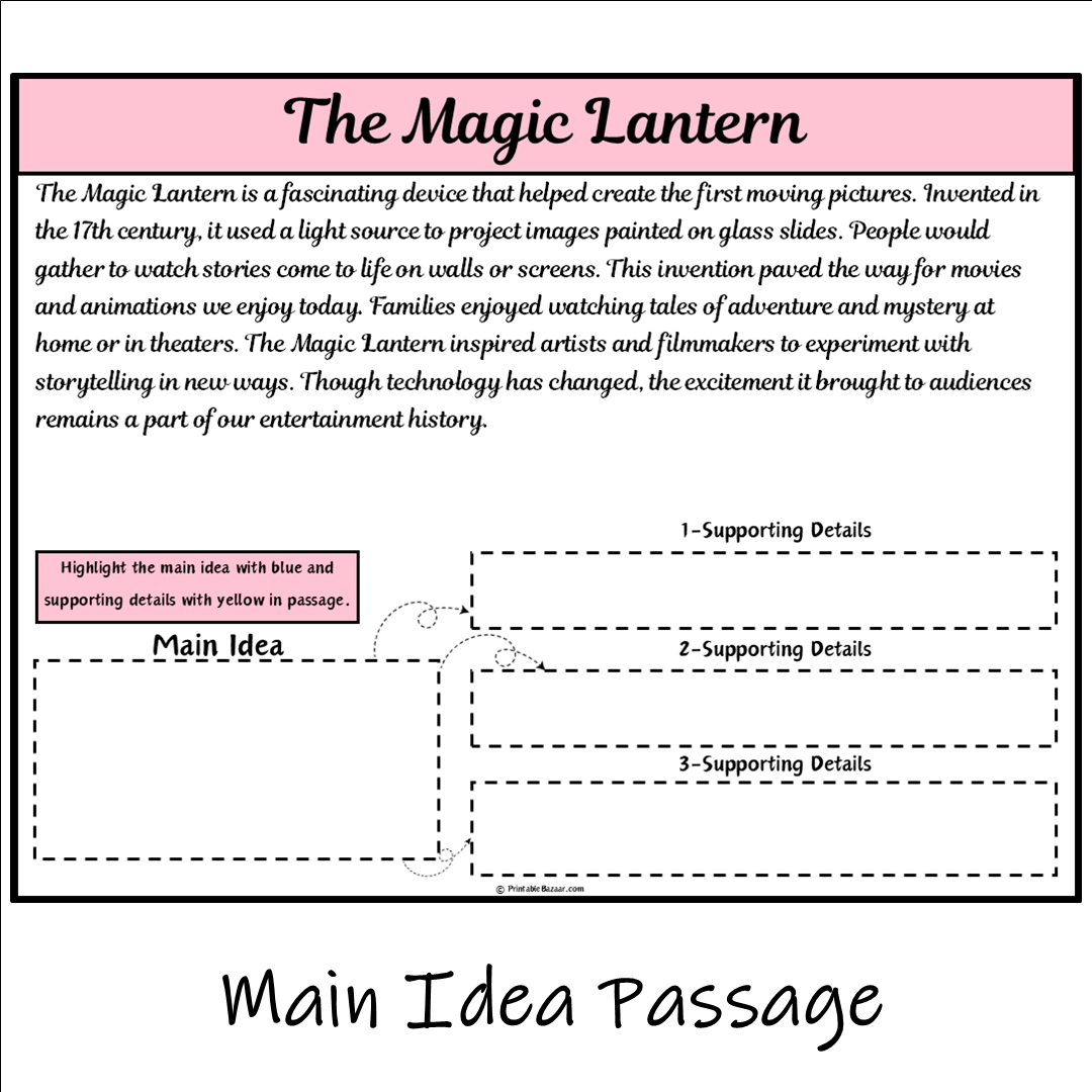 The Magic Lantern | Main Idea and Supporting Details Reading Passage and Questions