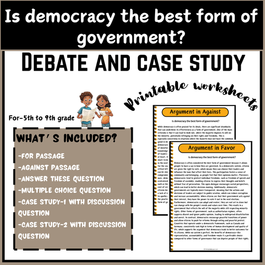 Is democracy the best form of government? | Debate Case Study Worksheet