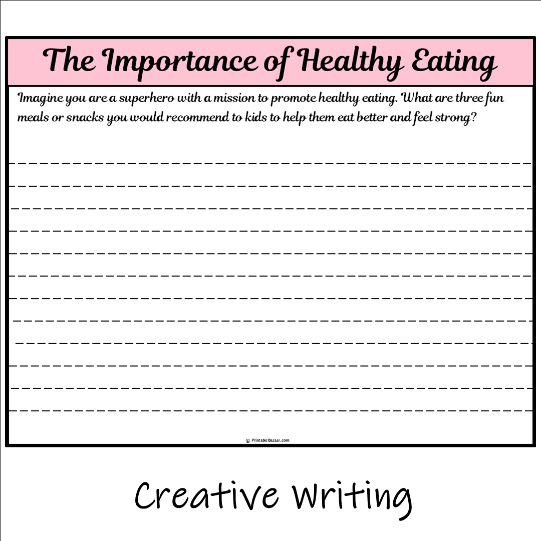 The Importance of Healthy Eating | Main Idea and Supporting Details Reading Passage and Questions