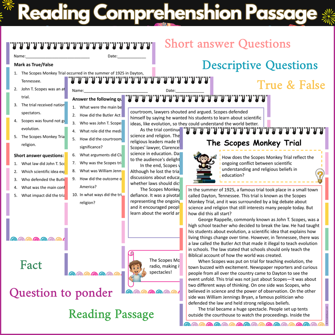 The Scopes Monkey Trial | Reading Comprehension Passage and Questions