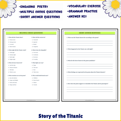 Story of the Titanic | Poem Grammar Worksheet Printable Activity