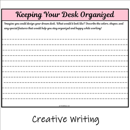 Keeping Your Desk Organized | Main Idea and Supporting Details Reading Passage and Questions