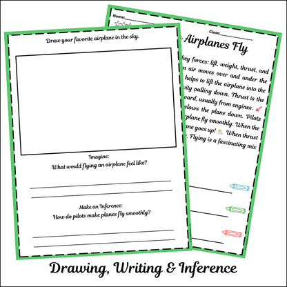 How Airplanes Fly | Short Reading Comprehension Creative Worksheet