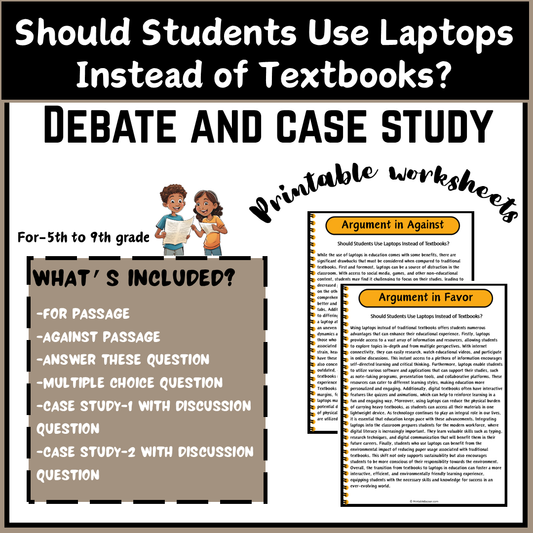 Should Students Use Laptops Instead of Textbooks? | Debate Case Study Worksheet