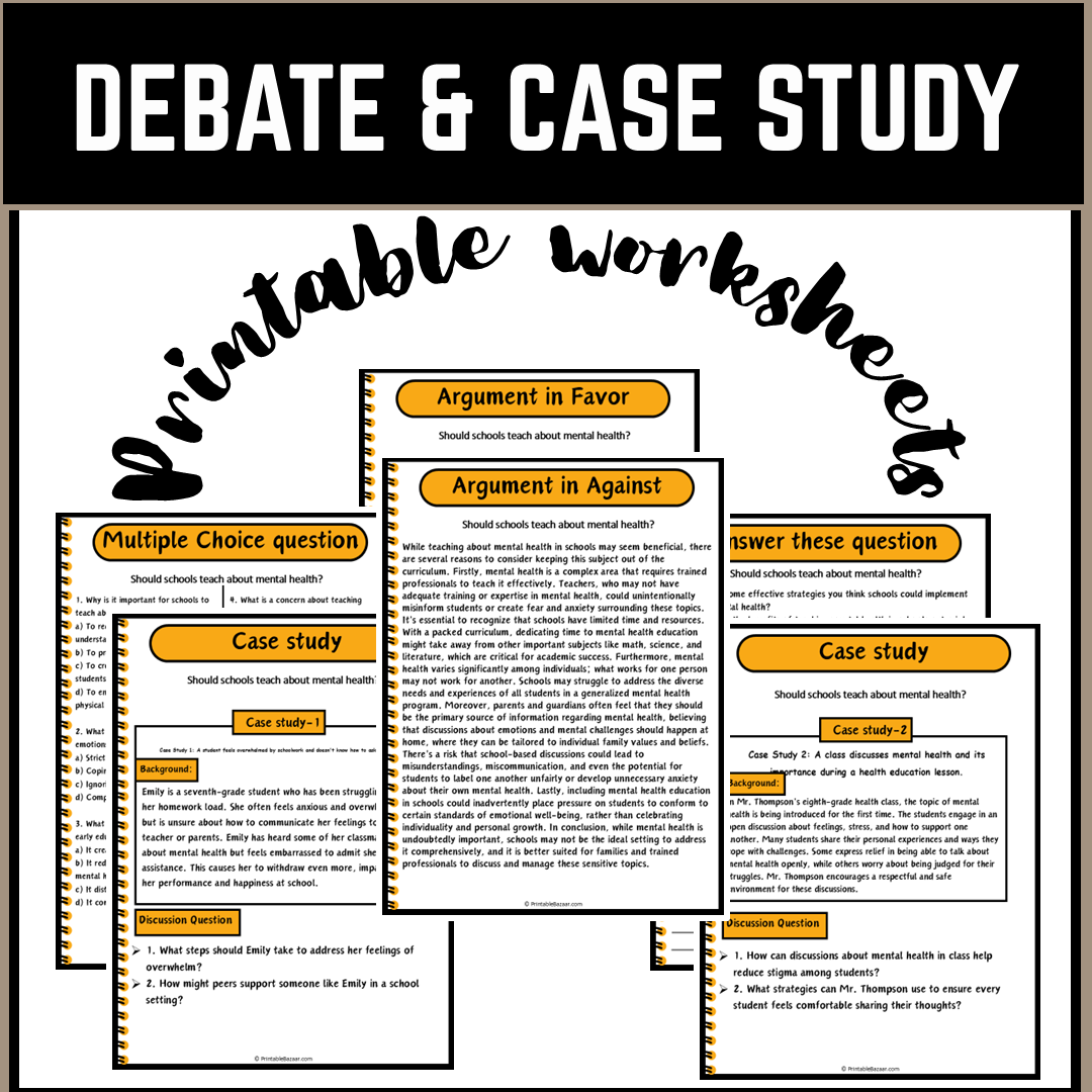 Should schools teach about mental health? | Debate Case Study Worksheet