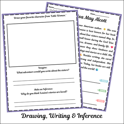 Louisa May Alcott | Short Reading Comprehension Creative Worksheet