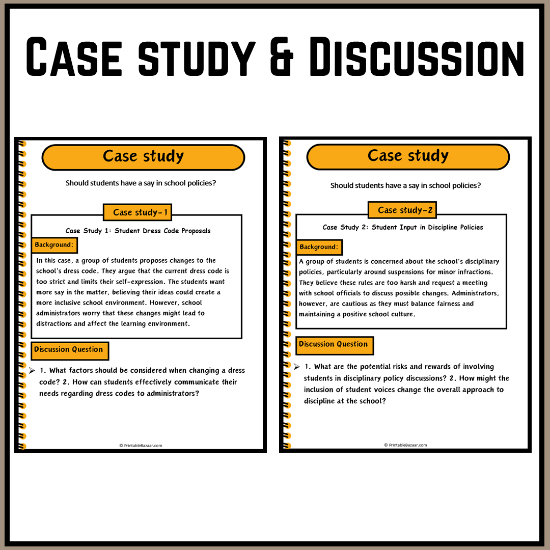 Should students have a say in school policies? | Debate Case Study Worksheet