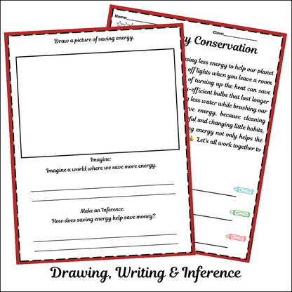 Energy Conservation | Short Reading Comprehension Creative Worksheet