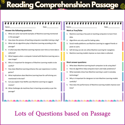 Machine Learning | Reading Comprehension Passage and Questions