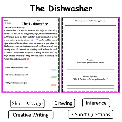 The Dishwasher | Short Reading Comprehension Creative Worksheet