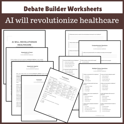 AI will revolutionize healthcare | Favour and Against Worksheet Printable Activity