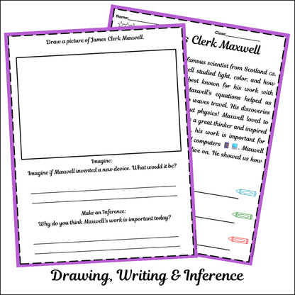 James Clerk Maxwell | Short Reading Comprehension Creative Worksheet