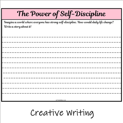 The Power of Self-Discipline | Main Idea and Supporting Details Reading Passage and Questions