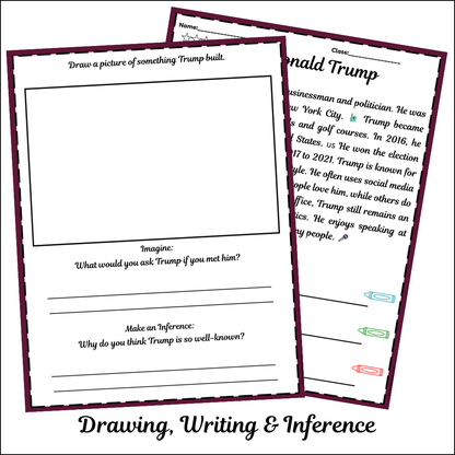 Donald Trump | Short Reading Comprehension Creative Worksheet