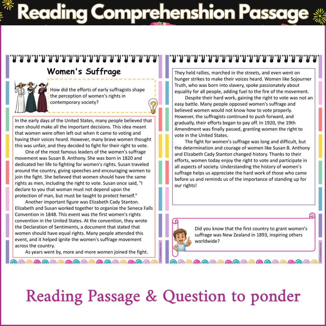 Women's Suffrage | Reading Comprehension Passage and Questions