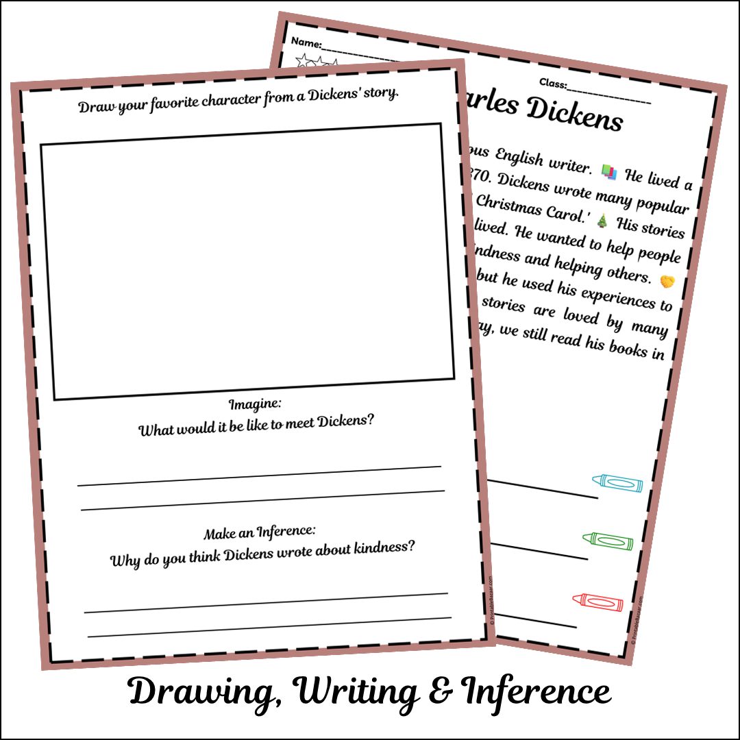 Charles Dickens | Short Reading Comprehension Creative Worksheet