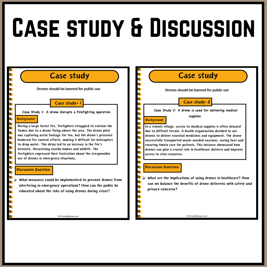 Drones should be banned for public use | Debate Case Study Worksheet