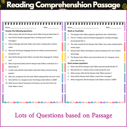 Navaho Code Talkers | Reading Comprehension Passage and Questions