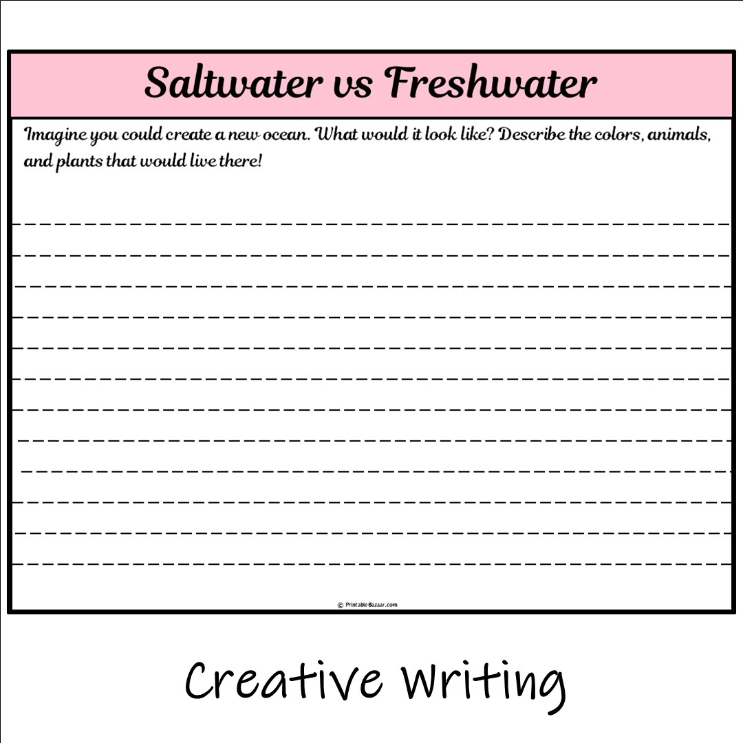 Saltwater vs Freshwater | Main Idea and Supporting Details Reading Passage and Questions