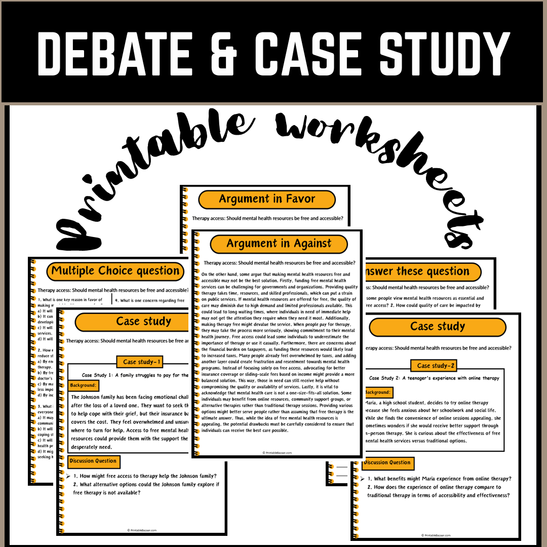 Therapy access: Should mental health resources be free and accessible? | Debate Case Study Worksheet