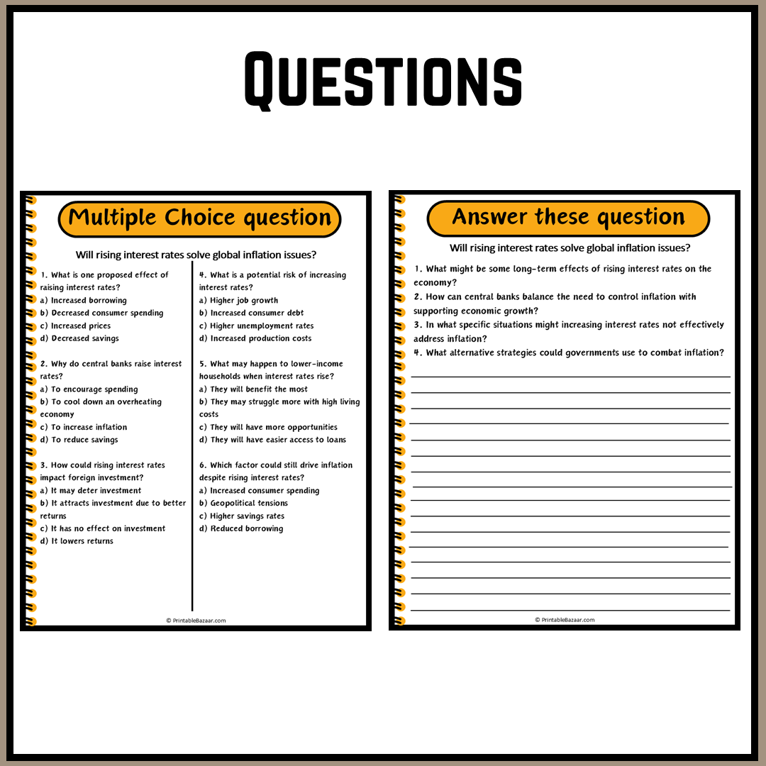 Will rising interest rates solve global inflation issues? | Debate Case Study Worksheet