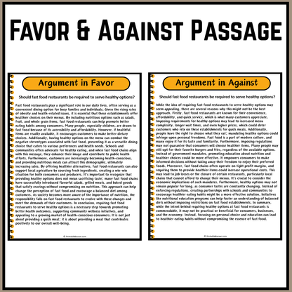 Should fast food restaurants be required to serve healthy options? | Debate Case Study Worksheet