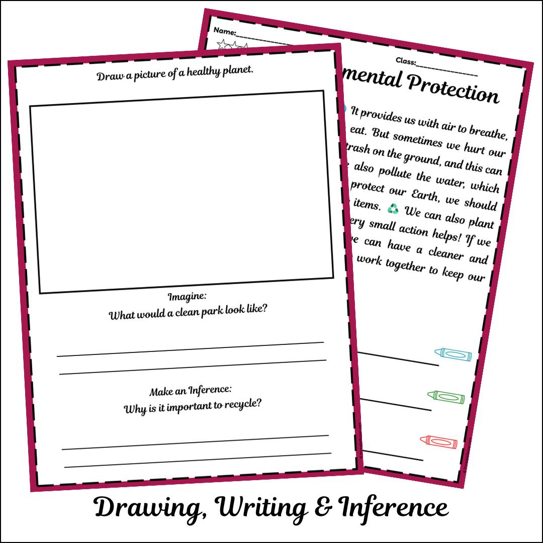 Environmental Protection | Short Reading Comprehension Creative Worksheet