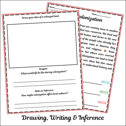 Colonization | Short Reading Comprehension Creative Worksheet