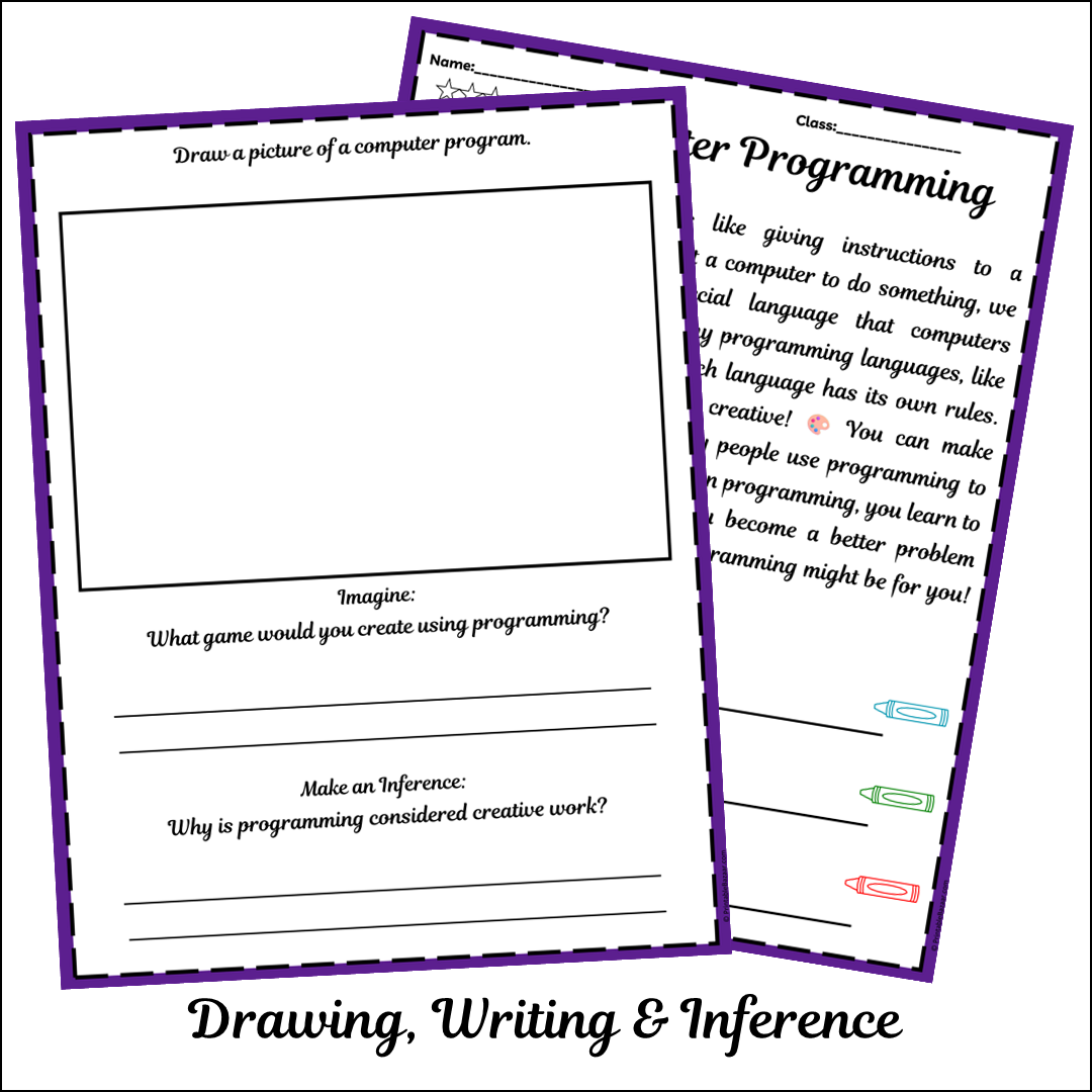 Computer Programming | Short Reading Comprehension Creative Worksheet