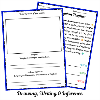 Langston Hughes | Short Reading Comprehension Creative Worksheet
