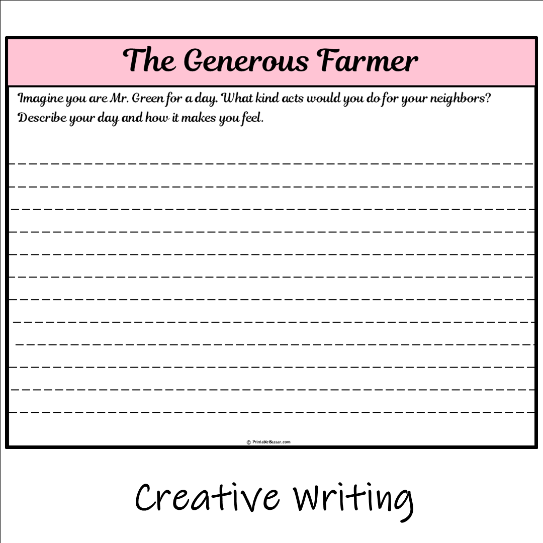 The Generous Farmer | Main Idea and Supporting Details Reading Passage and Questions