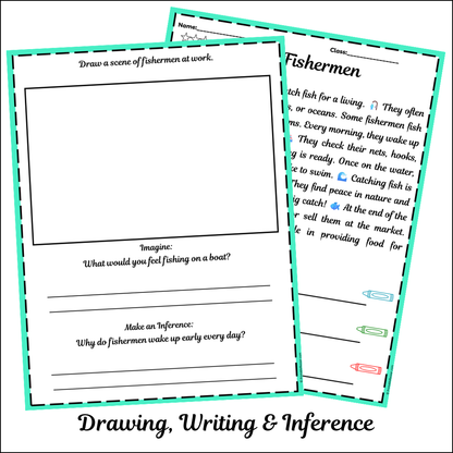 Fishermen | Short Reading Comprehension Creative Worksheet