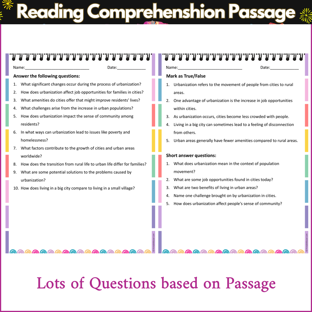 Urbanization | Reading Comprehension Passage and Questions