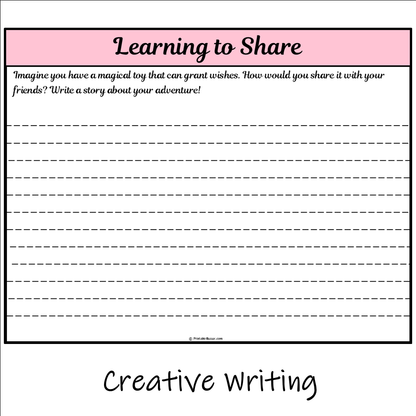 Learning to Share | Main Idea and Supporting Details Reading Passage and Questions