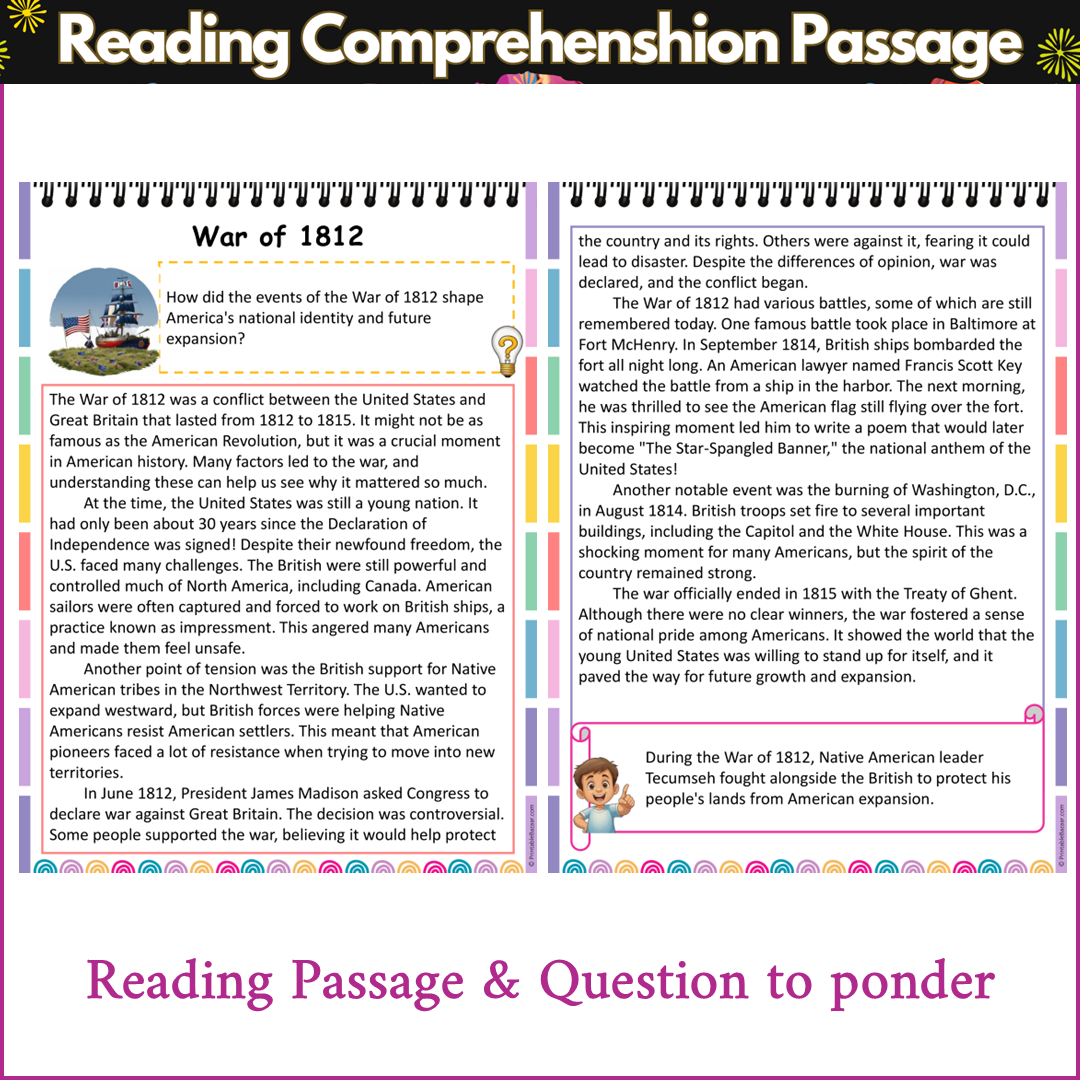 War of 1812 | Reading Comprehension Passage and Questions