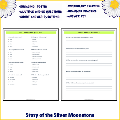 Story of the Silver Moonstone | Poem Grammar Worksheet Printable Activity